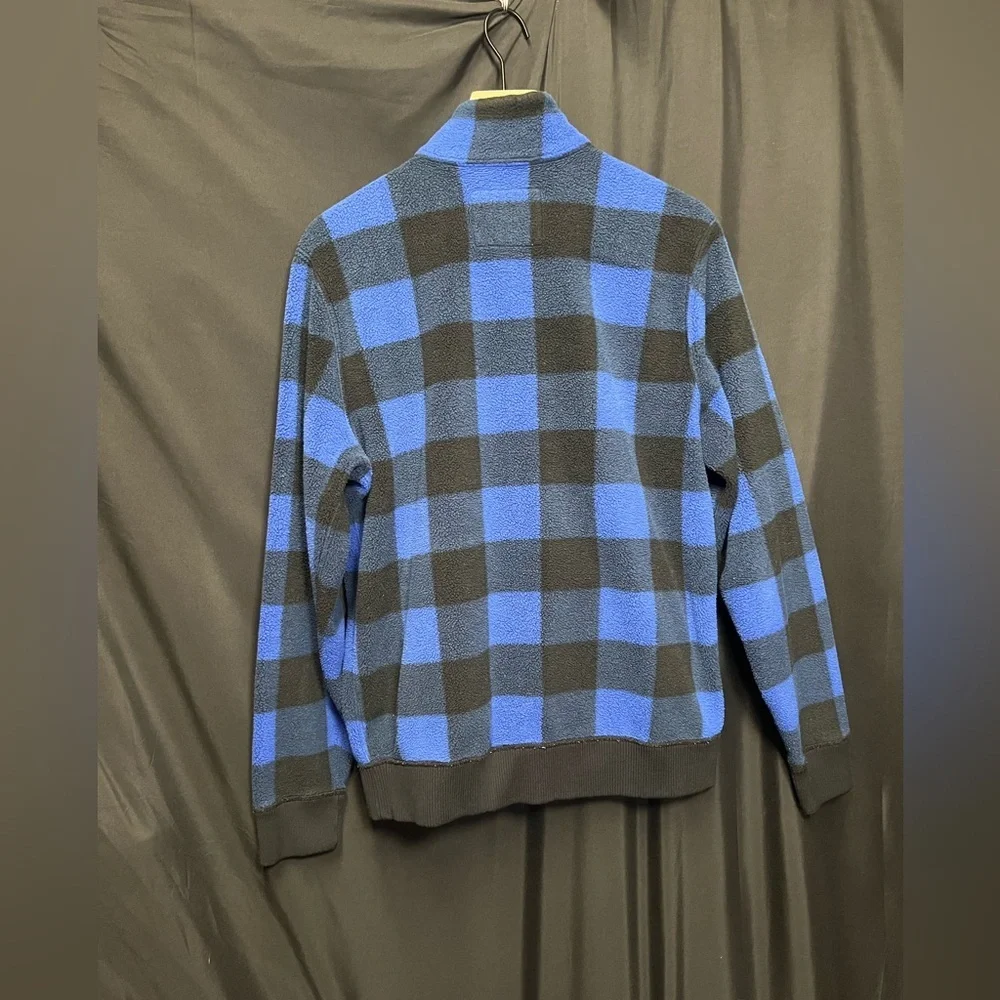 Abercrombie & Fitch 2016 Collection Blue & Black Buffalo Plaid Full Zip Fleece - Picture 9 of 11